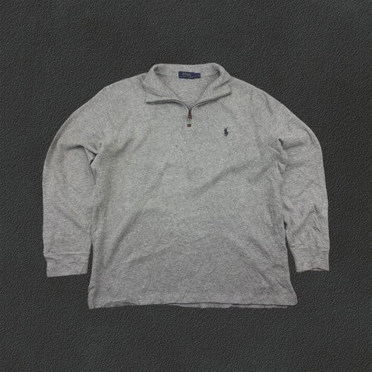 Grey Ralph Lauren Half Zip - Men L - Very Good - Revaleur