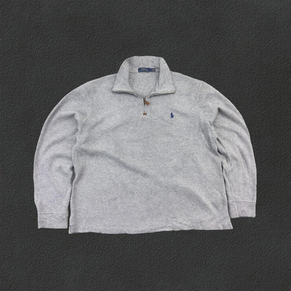 Grey Ralph Lauren Half Zip - Men L - Very Good - Revaleur