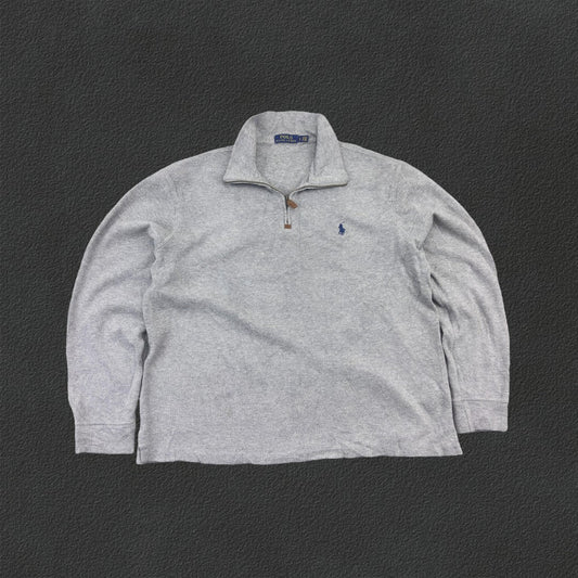 Grey Ralph Lauren Half Zip - Men L - Very Good - Revaleur
