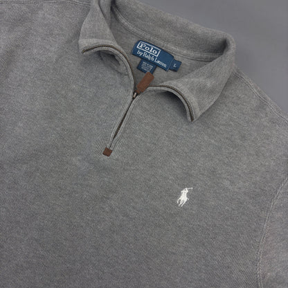 Grey Ralph Lauren Half Zip - Men L - Very Good - Revaleur