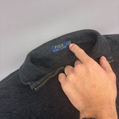 Grey Ralph Lauren Half Zip - Men L - Very Good - Revaleur