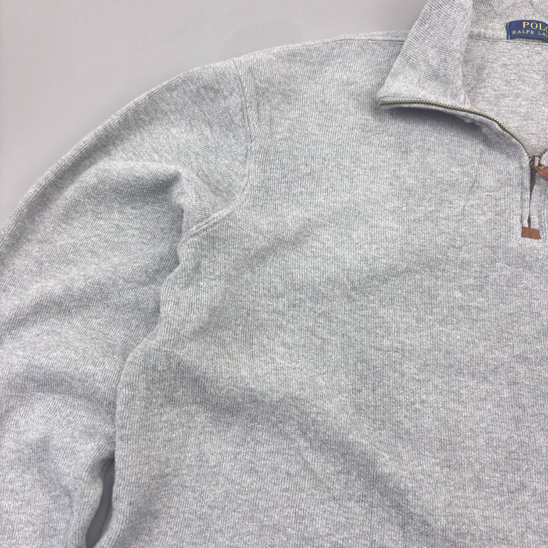 Grey Ralph Lauren Half Zip - Men L - Very Good - Revaleur