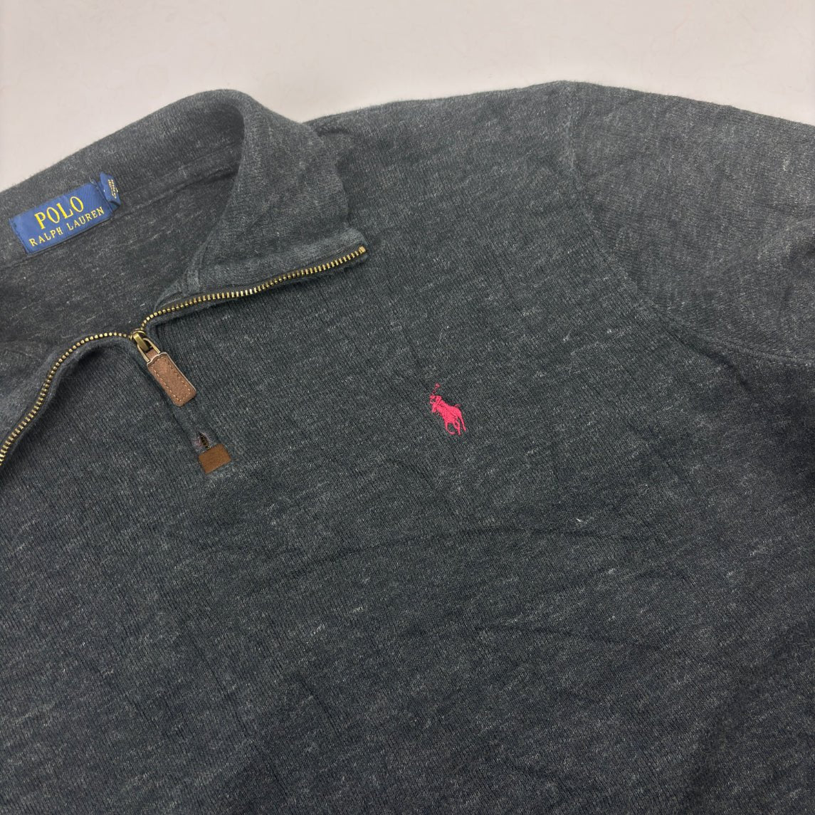 Grey Ralph Lauren Half Zip - Men L - Very Good - Revaleur