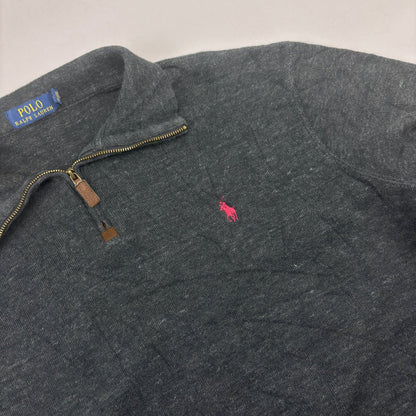 Grey Ralph Lauren Half Zip - Men L - Very Good - Revaleur