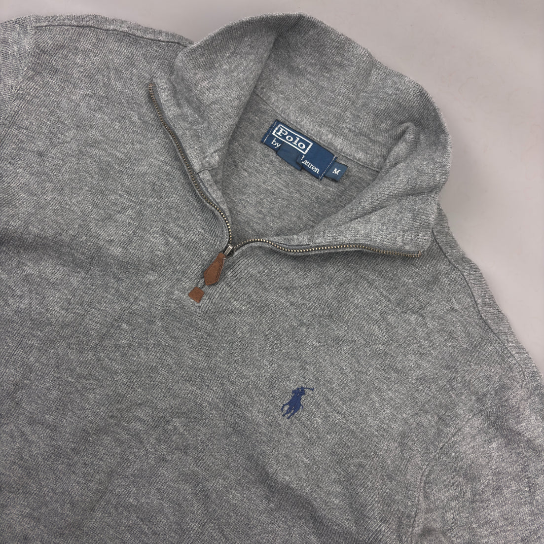 Grey Ralph Lauren Half Zip - Men M - Very Good - Revaleur