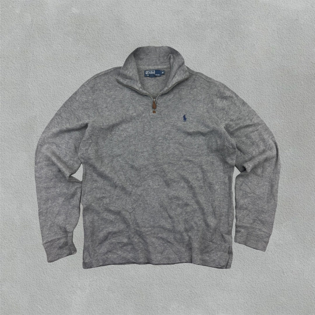 Grey Ralph Lauren Half Zip - Men M - Very Good - Revaleur
