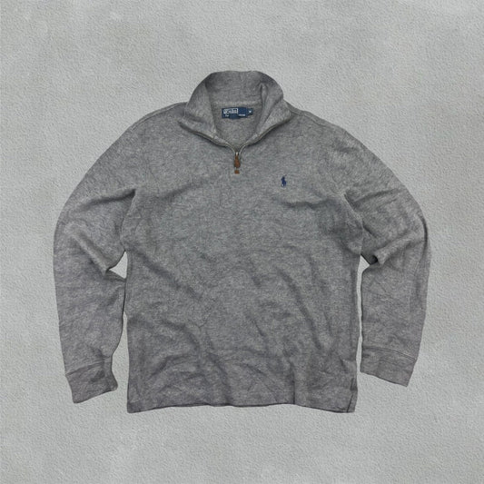 Grey Ralph Lauren Half Zip - Men M - Very Good - Revaleur