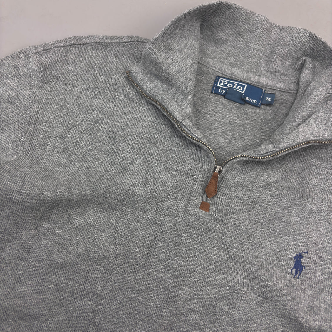 Grey Ralph Lauren Half Zip - Men M - Very Good - Revaleur