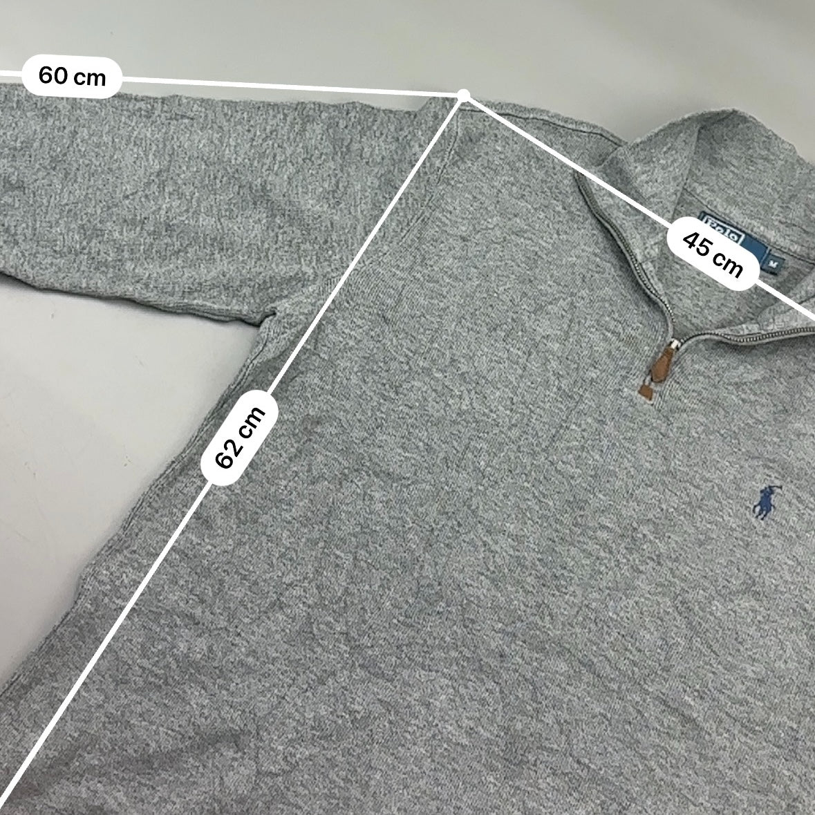 Grey Ralph Lauren Half Zip - Men M - Very Good - Revaleur