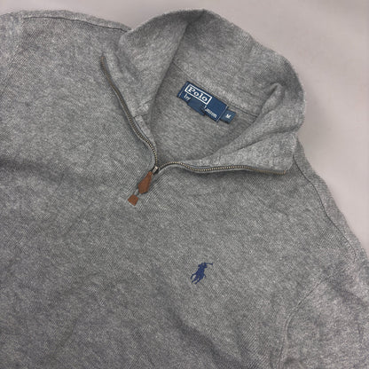 Grey Ralph Lauren Half Zip - Men M - Very Good - Revaleur