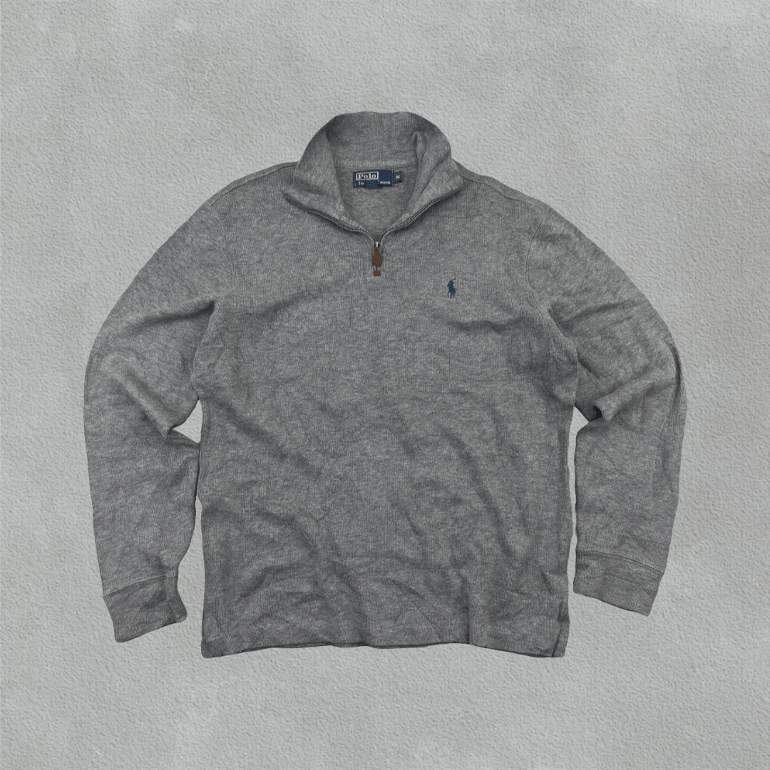 Grey Ralph Lauren Half Zip - Men M - Very Good - Revaleur