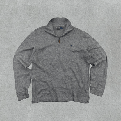 Grey Ralph Lauren Half Zip - Men M - Very Good - Revaleur