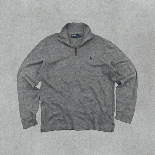 Grey Ralph Lauren Half Zip - Men M - Very Good - Revaleur