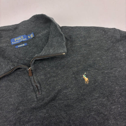 Grey Ralph Lauren Half Zip - Men XL - Very Good - Revaleur