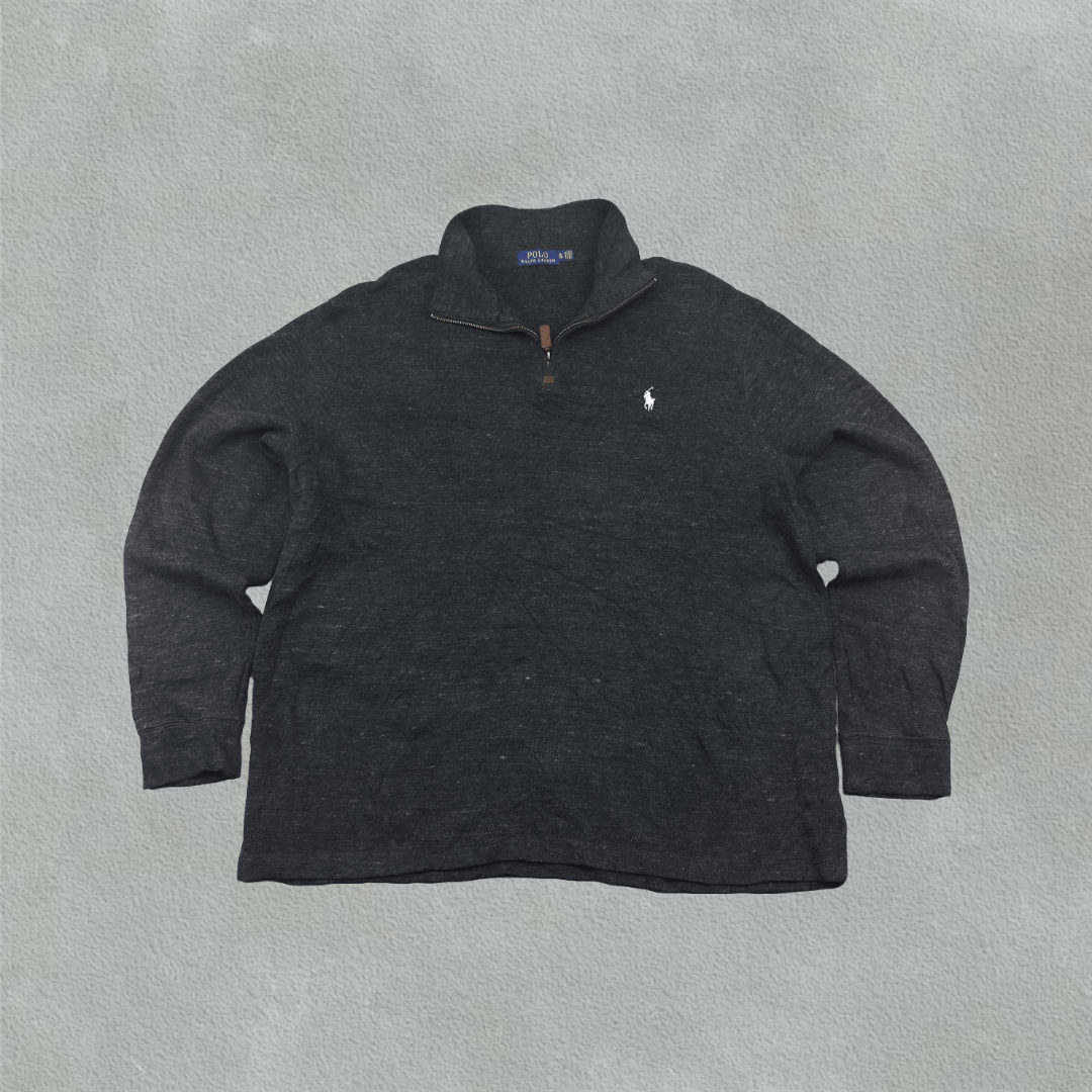 Grey Ralph Lauren Half Zip - Men XL - Very Good - Revaleur