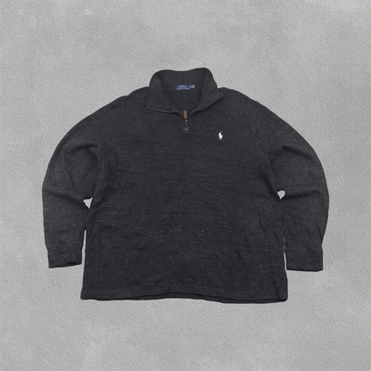 Grey Ralph Lauren Half Zip - Men XL - Very Good - Revaleur