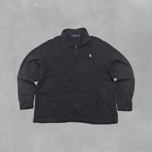 Grey Ralph Lauren Half Zip - Men XL - Very Good - Revaleur