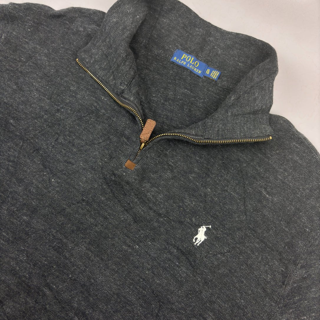 Grey Ralph Lauren Half Zip - Men XL - Very Good - Revaleur