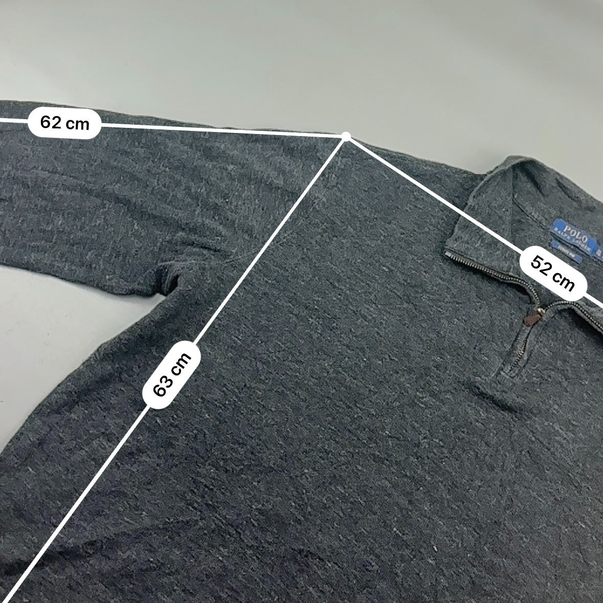 Grey Ralph Lauren Half Zip - Men XL - Very Good - Revaleur