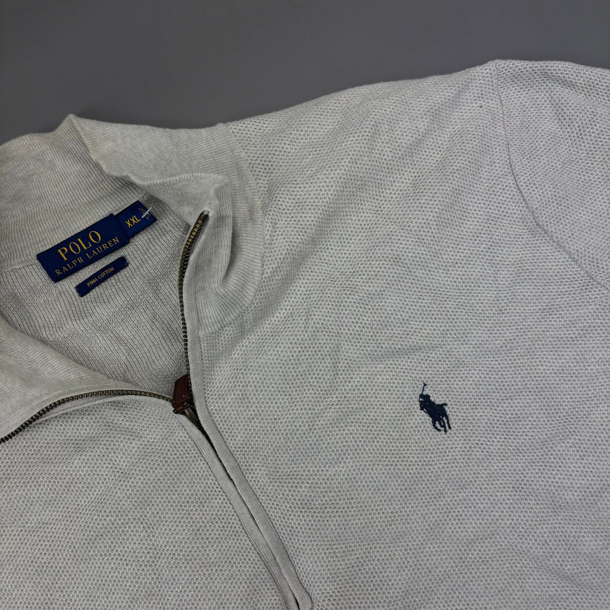 Grey Ralph Lauren Half Zip - Men XXL - Very Good - Revaleur