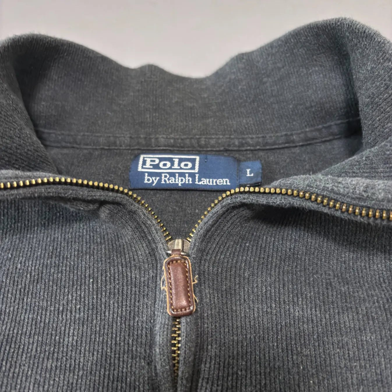 Grey Ralph Lauren Half Zip Sweater - L - Excellent Condition - Revaleur