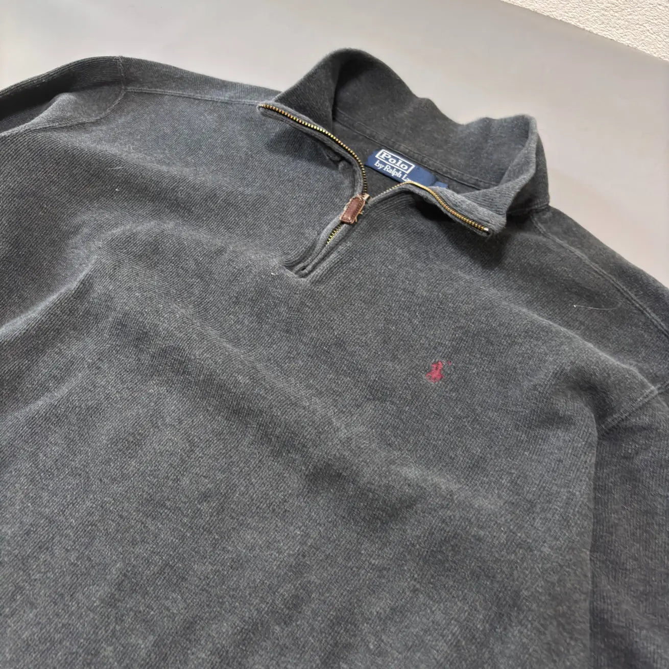 Grey Ralph Lauren Half Zip Sweater - L - Excellent Condition - Revaleur
