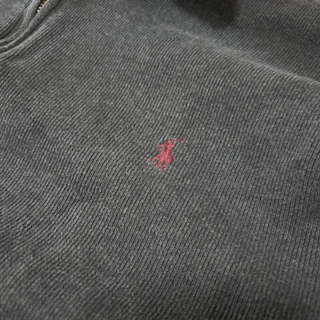 Grey Ralph Lauren Half Zip Sweater - L - Excellent Condition - Revaleur