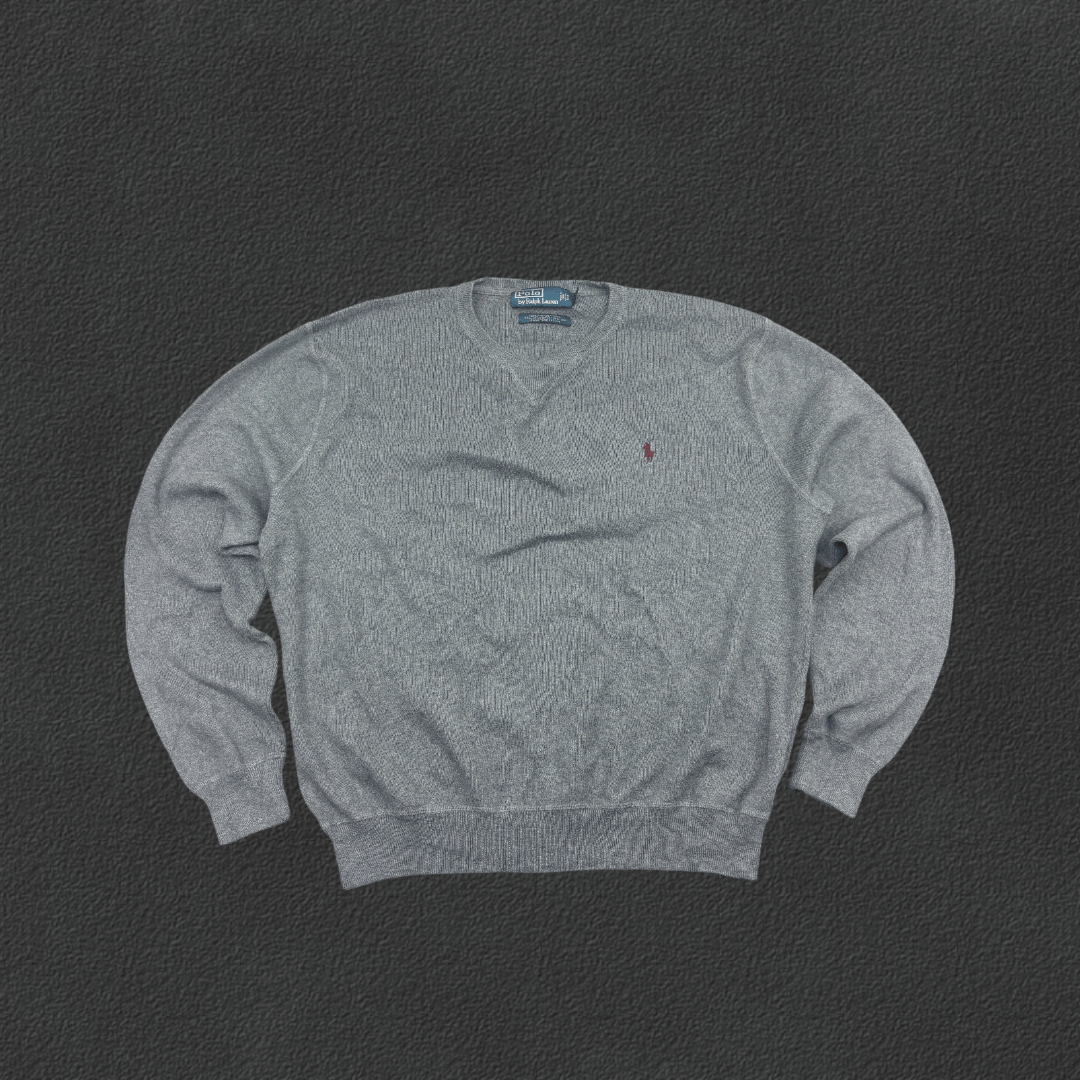 Grey Ralph Lauren Jumper - Men L - Very Good - Revaleur
