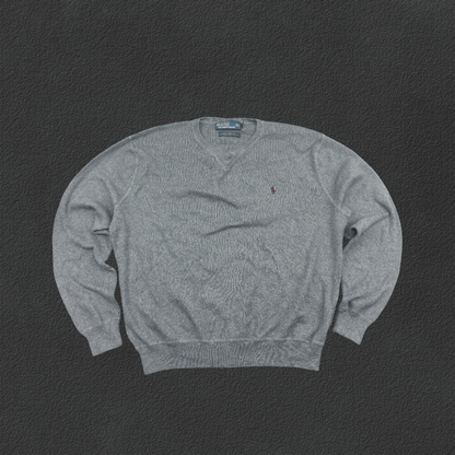 Grey Ralph Lauren Jumper - Men L - Very Good - Revaleur