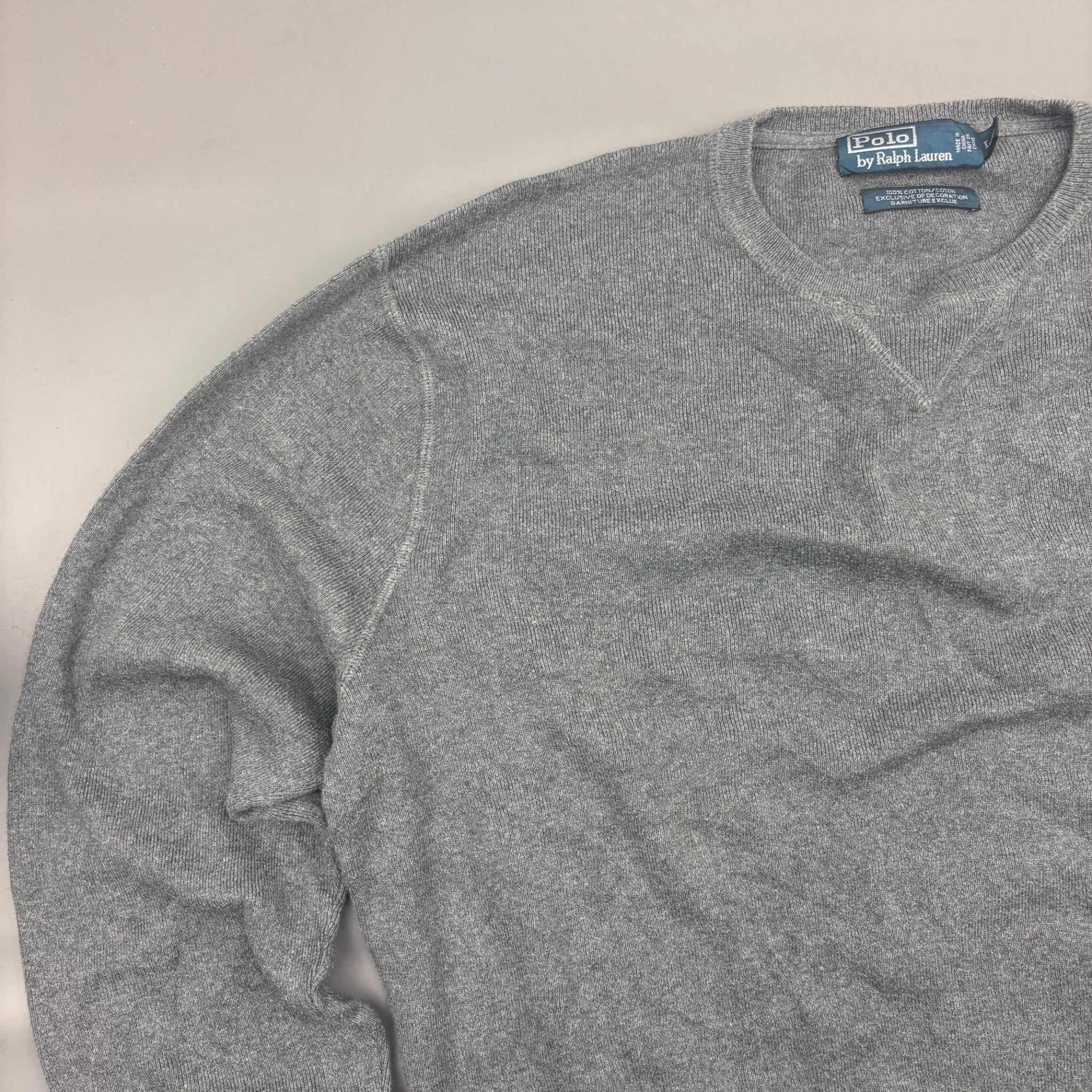Grey Ralph Lauren Jumper - Men L - Very Good - Revaleur