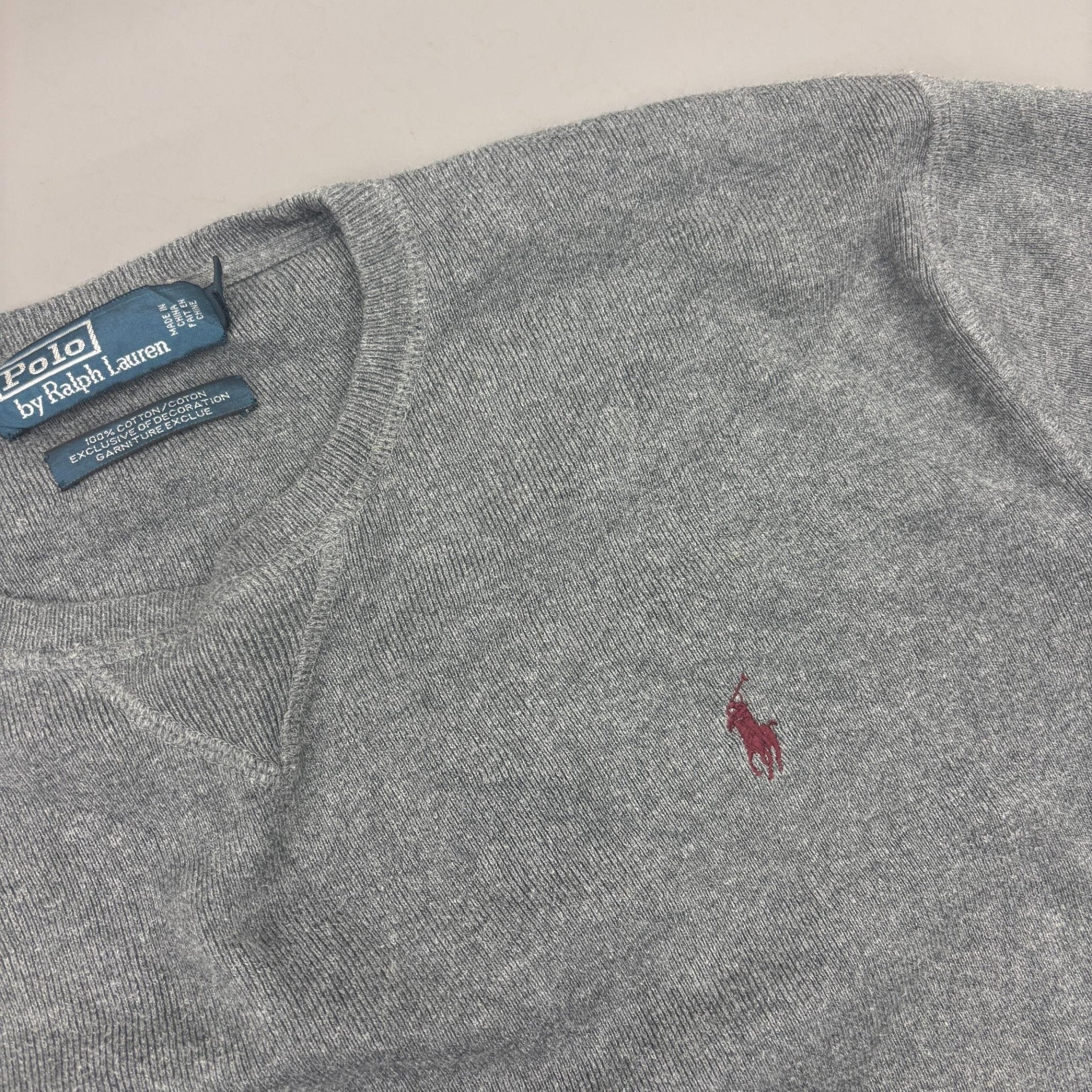 Grey Ralph Lauren Jumper - Men L - Very Good - Revaleur