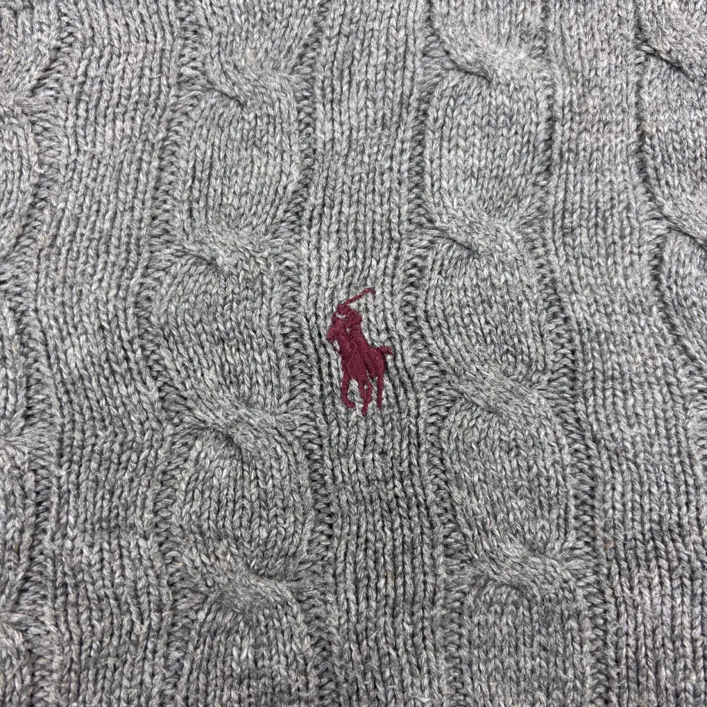 Grey Ralph Lauren Knitted Sweater - L - Excellent Condition - Revaleur