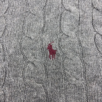 Grey Ralph Lauren Knitted Sweater - L - Excellent Condition - Revaleur