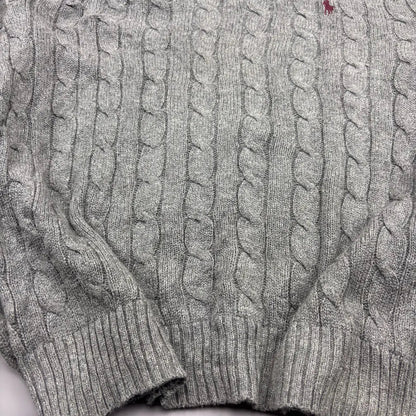 Grey Ralph Lauren Knitted Sweater - L - Excellent Condition - Revaleur