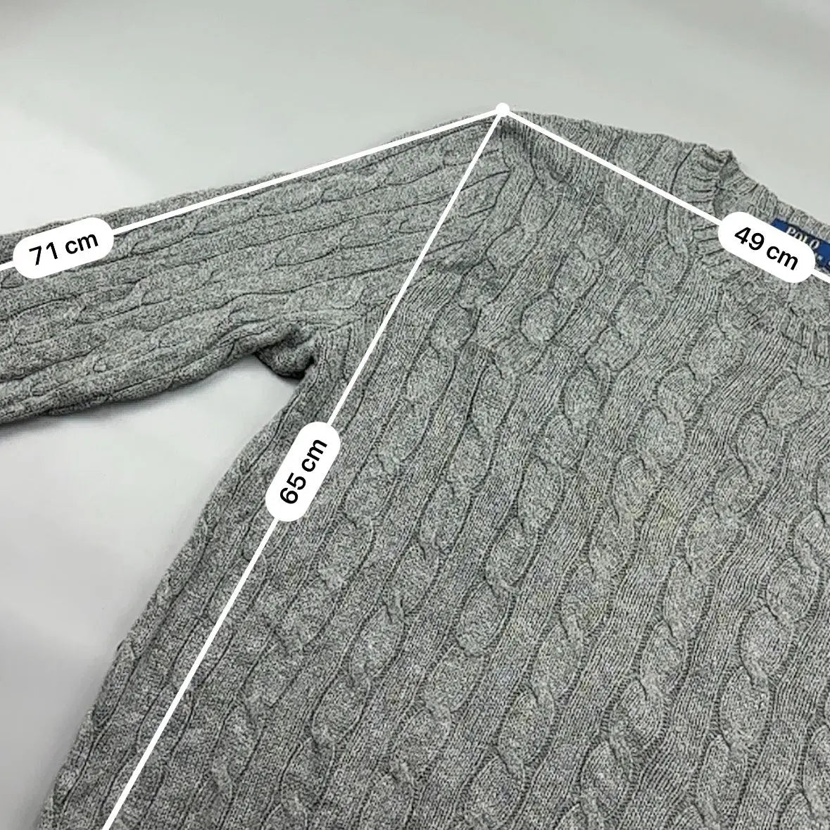 Grey Ralph Lauren Knitted Sweater - L - Excellent Condition - Revaleur