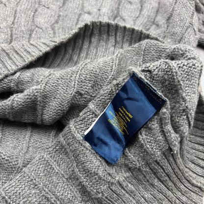 Grey Ralph Lauren Knitted Sweater - L - Excellent Condition - Revaleur