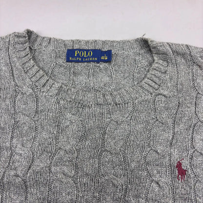 Grey Ralph Lauren Knitted Sweater - L - Excellent Condition - Revaleur