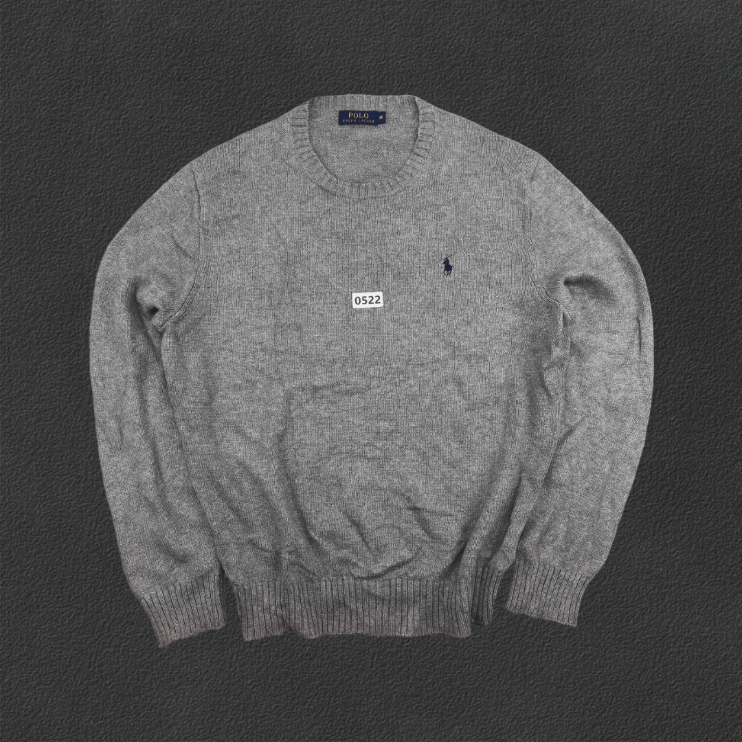Grey Ralph Lauren Knitted Sweater - M - Very Good - Revaleur