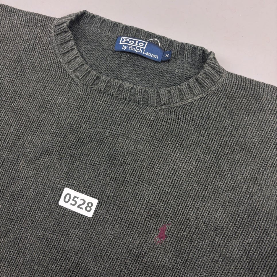 Grey Ralph Lauren Knitted Sweater - M - Very Good - Revaleur