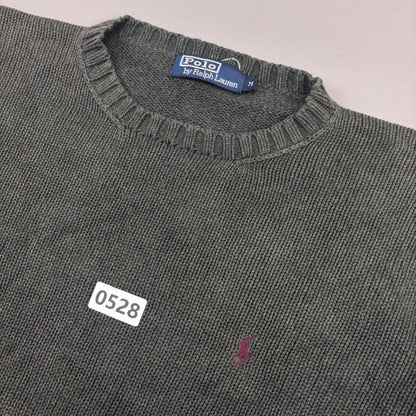 Grey Ralph Lauren Knitted Sweater - M - Very Good - Revaleur