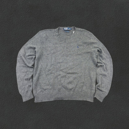 Grey Ralph Lauren Knitted Sweater - Men L - Very Good - Revaleur