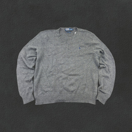 Grey Ralph Lauren Knitted Sweater - Men L - Very Good - Revaleur
