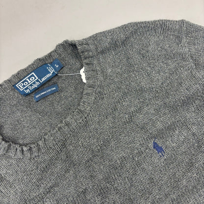 Grey Ralph Lauren Knitted Sweater - Men L - Very Good - Revaleur