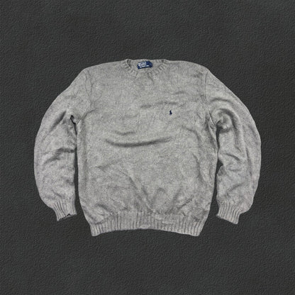 Grey Ralph Lauren Knitted Sweater - Men L - Very Good - Revaleur