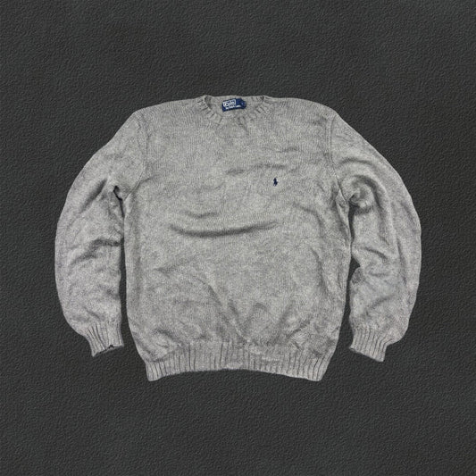 Grey Ralph Lauren Knitted Sweater - Men L - Very Good - Revaleur