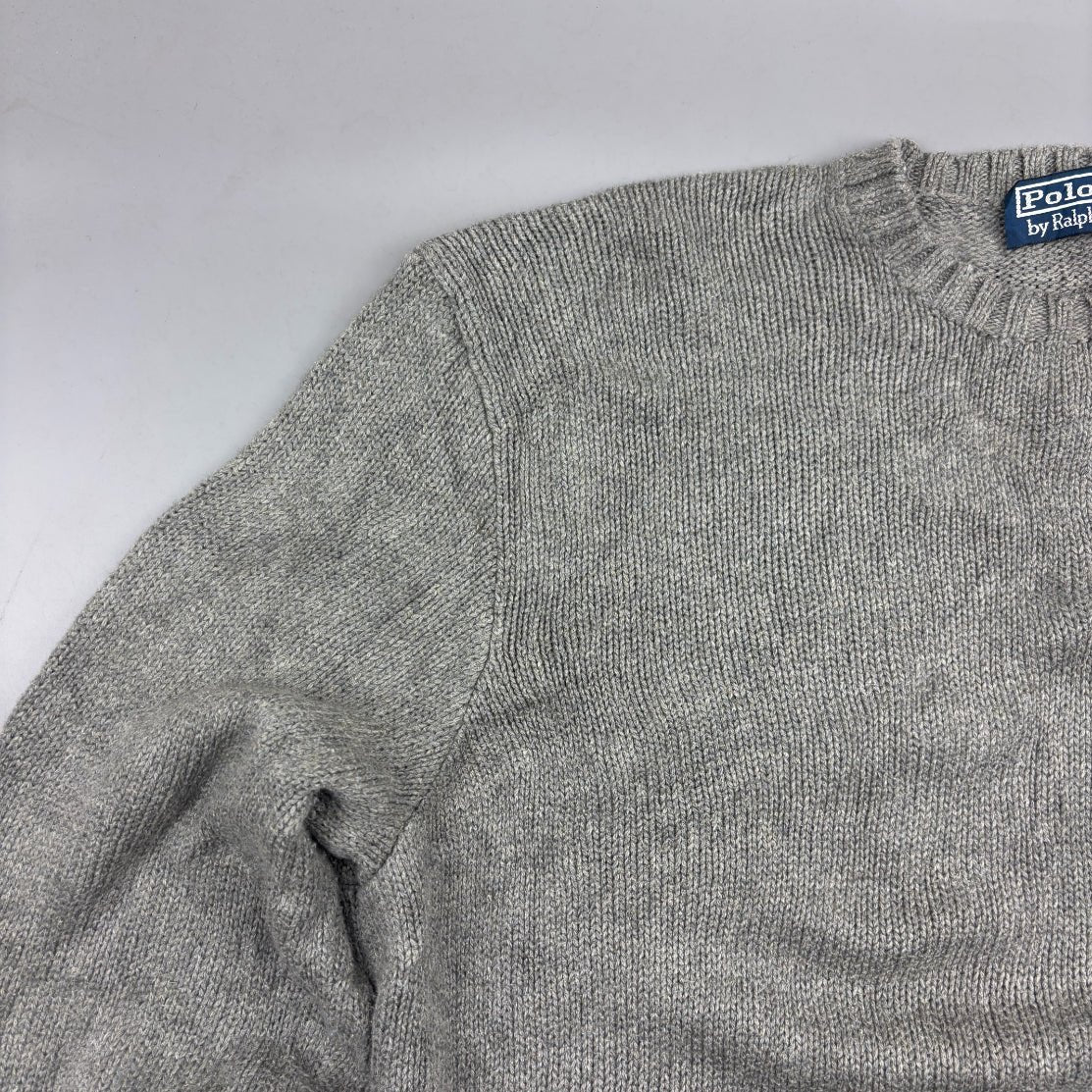 Grey Ralph Lauren Knitted Sweater - Men L - Very Good - Revaleur