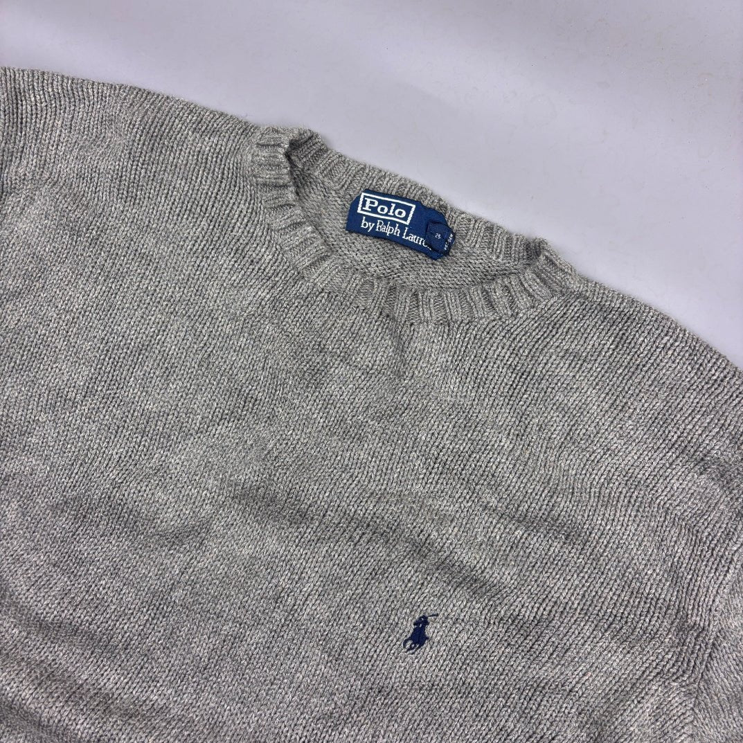 Grey Ralph Lauren Knitted Sweater - Men L - Very Good - Revaleur