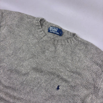 Grey Ralph Lauren Knitted Sweater - Men L - Very Good - Revaleur