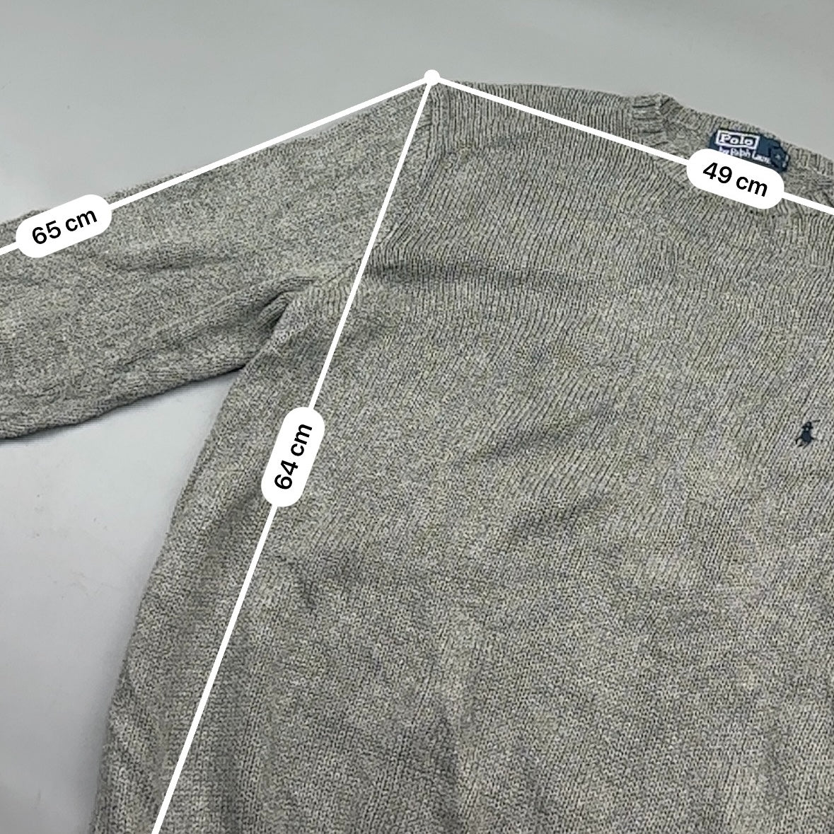 Grey Ralph Lauren Knitted Sweater - Men L - Very Good - Revaleur