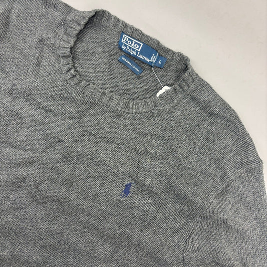 Grey Ralph Lauren Knitted Sweater - Men L - Very Good - Revaleur